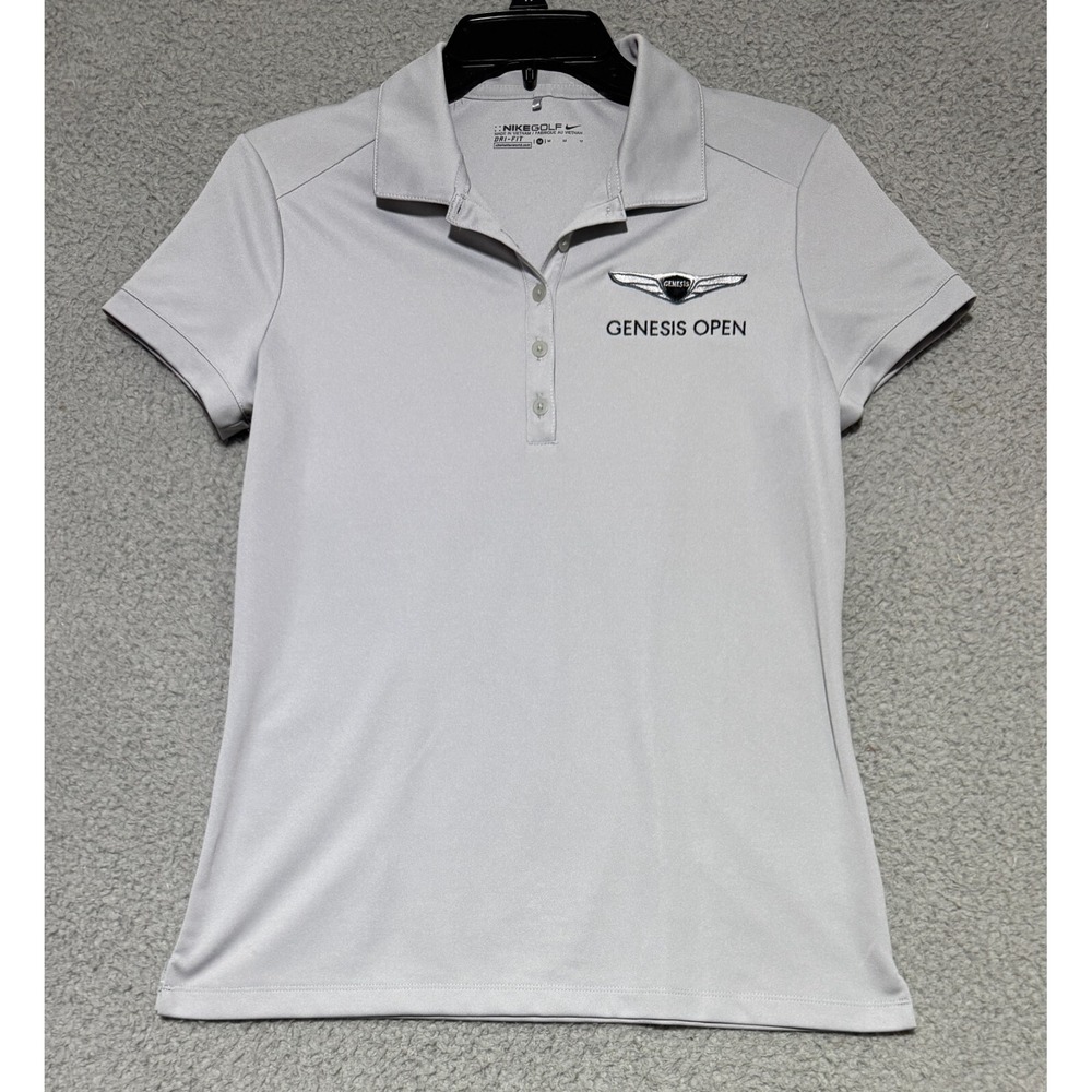 Nike Golf Dri-Fit Genesis Open Polo Shirt Womens Medium Gray 725582-012